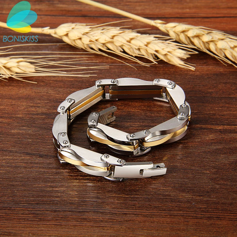 Men Boys Stainless Steel Cool Link Bangle.