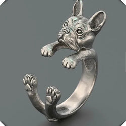 French bulldog Ring free size jewelry.