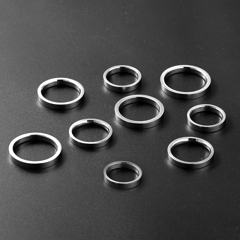 Steel Color Super Thin Slim Titanium Steel Ring