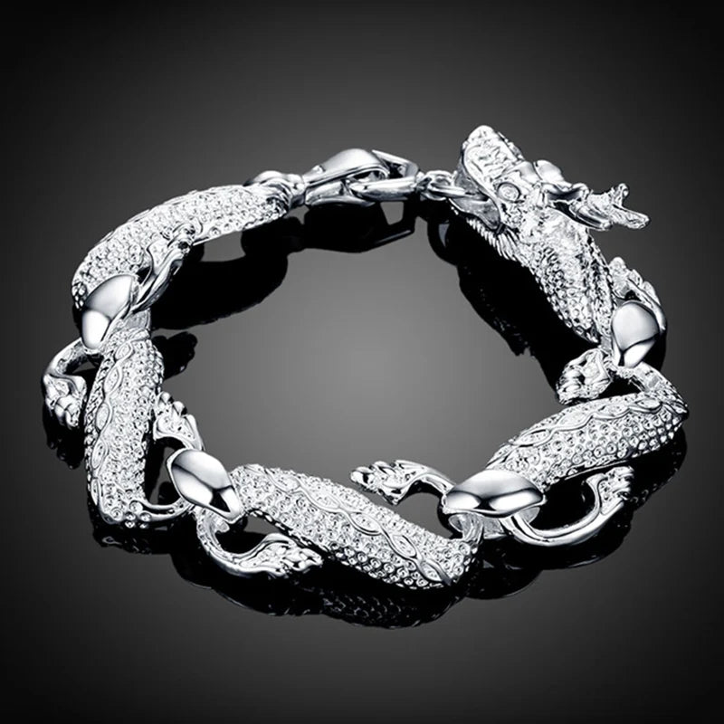 Silver White Dragon Bracelets&Bangles For unisex.