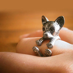 Vintage Adjustable Chihuahua Wrap Ring