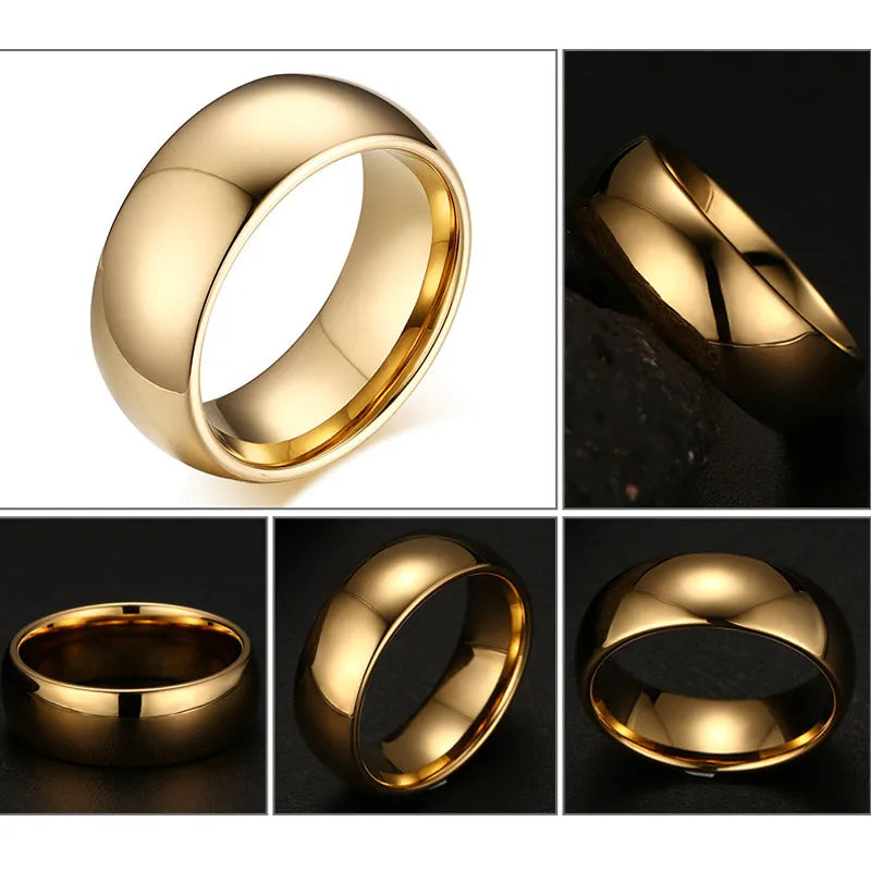 Vnox Classic Men Rings Real Tungsten Male Wedding Jewelry Hand polished High Quality