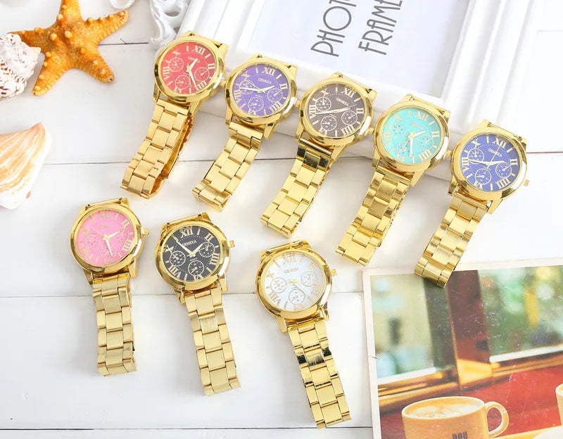 Quartz Watch Women Stainless Steel Watches.