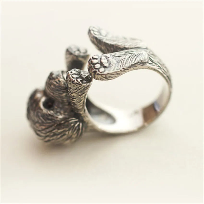 Handmade adjustable Poodle Ring cute dog.