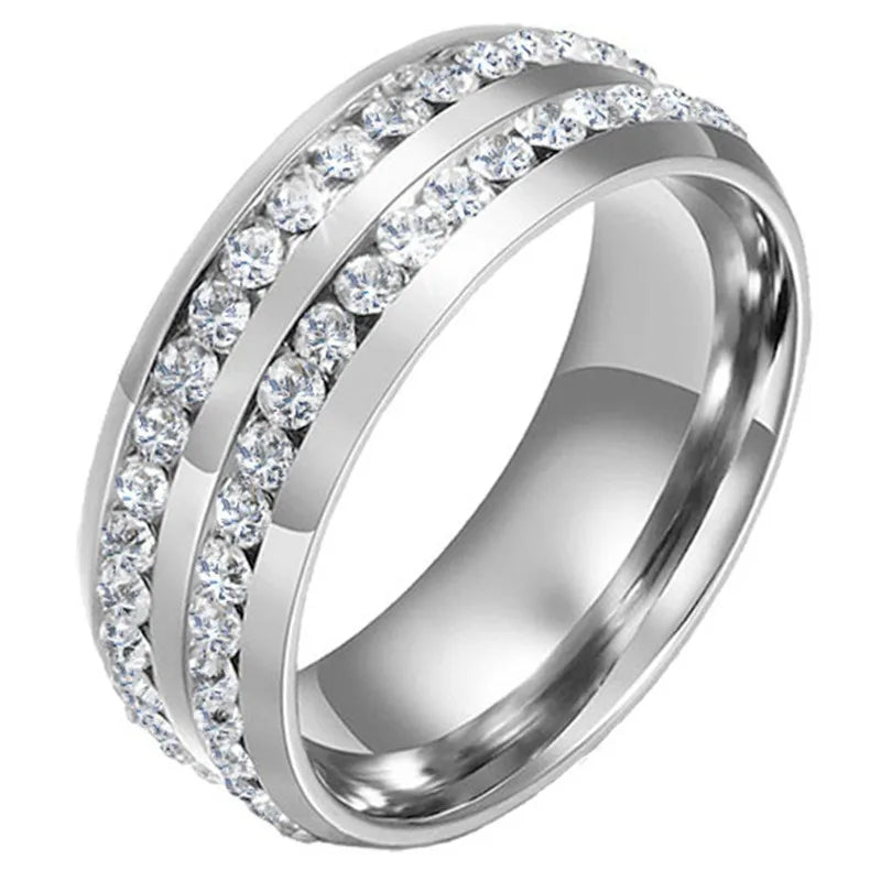 Trendy Titanium Romantic Couple Engagement Wedding Rings