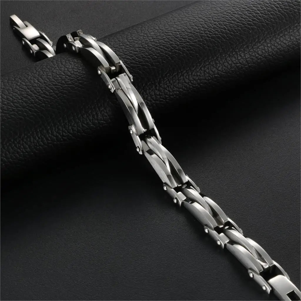 Men Boys Stainless Steel Cool Link Bangle.