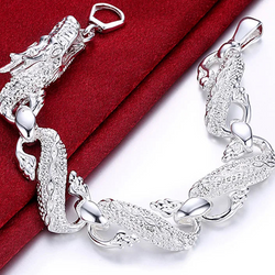 Silver White Dragon Bracelets&Bangles For unisex.