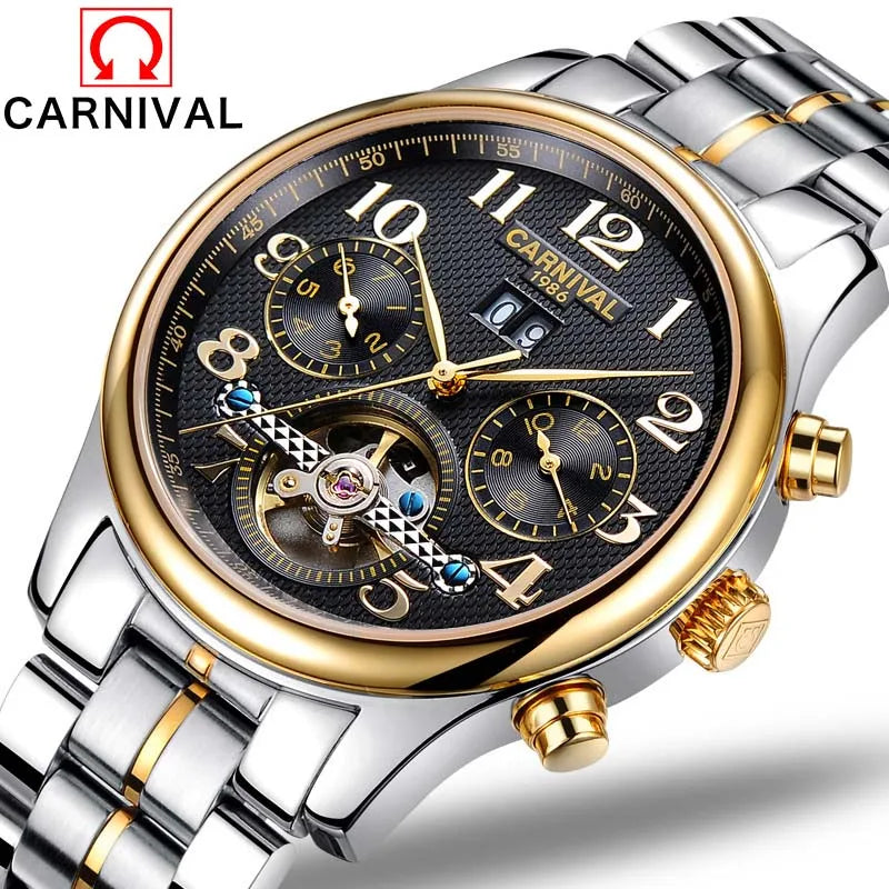 Luxury CARNIVAL Men's Automatic Mechanical Wristwatch.