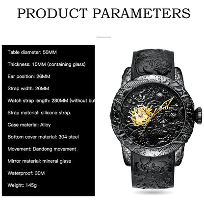 Men Mechanical Watch Man Big Watches Gold.