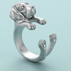 Dog Ring free size animal jewelry for lovers.