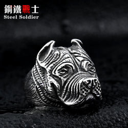 Exaggerated Ring Pit Bulldog Dog Rings