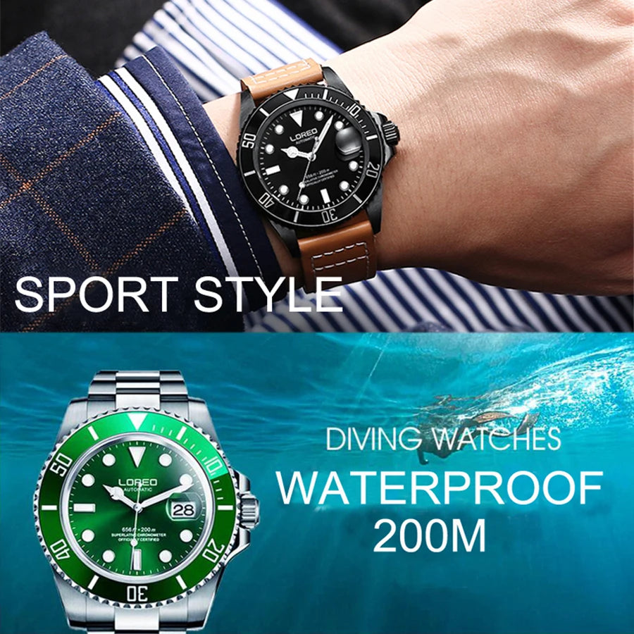 LOREO Men Military Watch Waterproof Wristwatch.