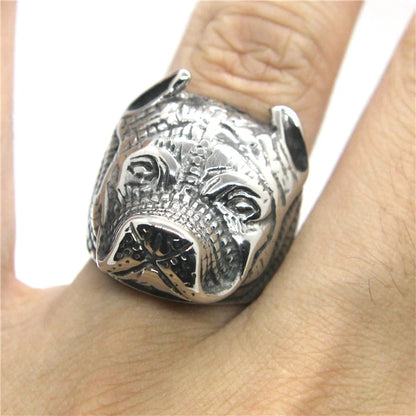 Cool Size 7-14 God of War Dog Head Ring.