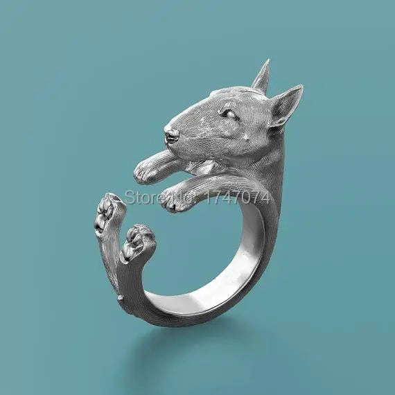 Vintage Bull Dog Ring Animal Fashion Jewelry