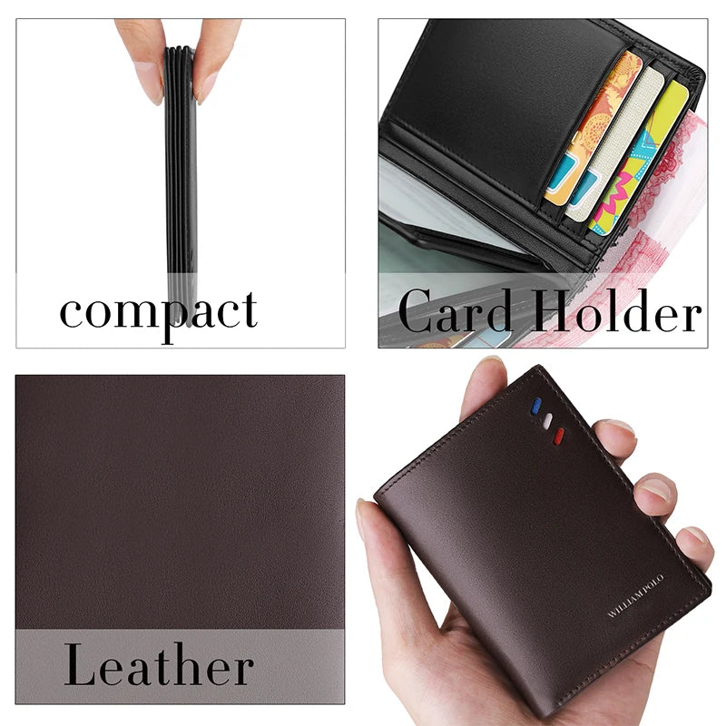 Men Wallets short 100% Genuine Leather Men Wallet.