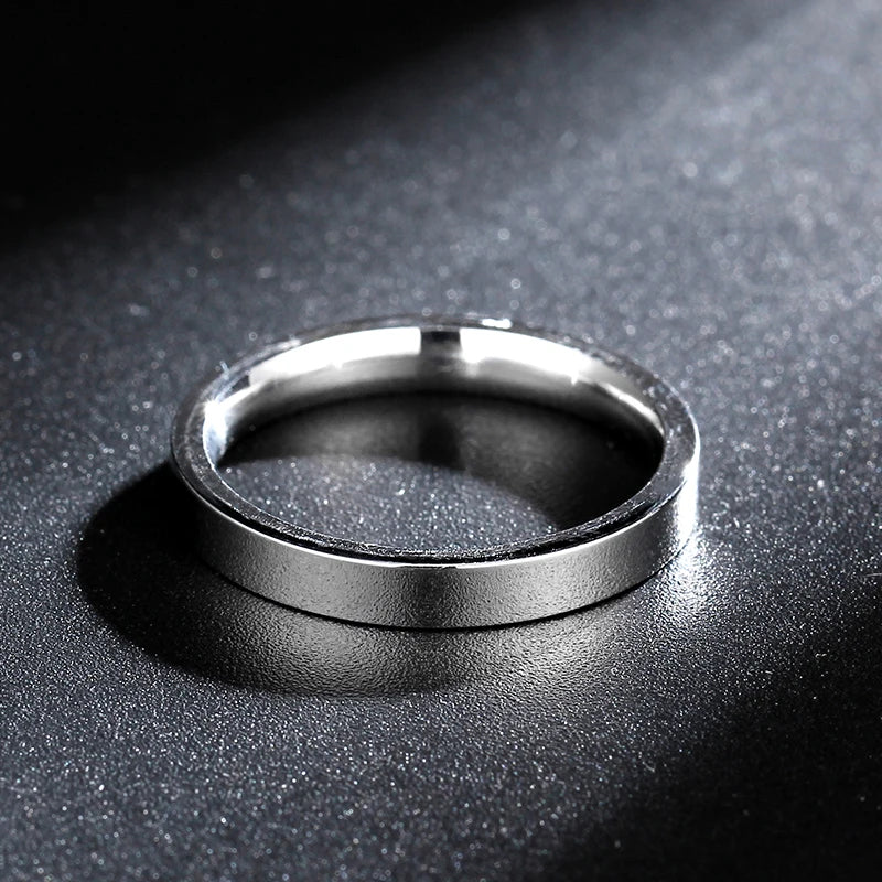 Steel Color Super Thin Slim Titanium Steel Ring