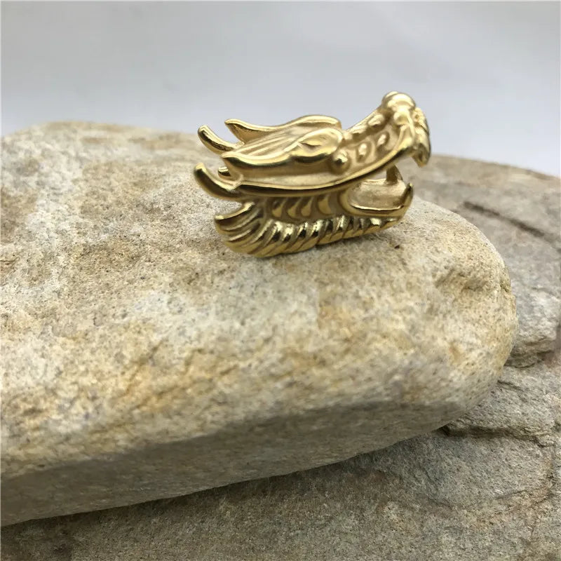 Stainless Steel Gold Dragon Bead Charms.