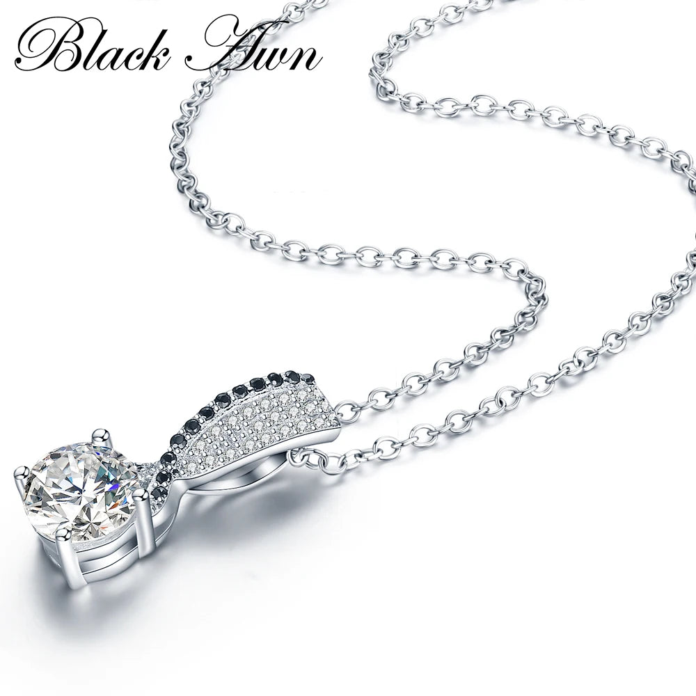 BLACK Silver Jewelry Sets Trendy Engagement.