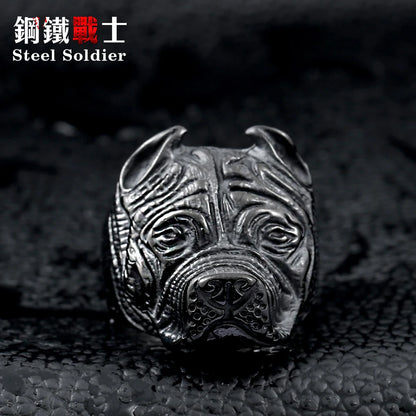 Exaggerated Ring Pit Bulldog Dog Rings