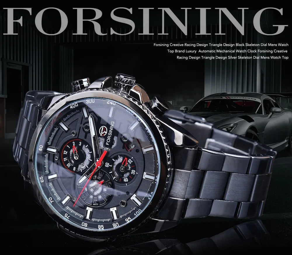 forsining sport male clock