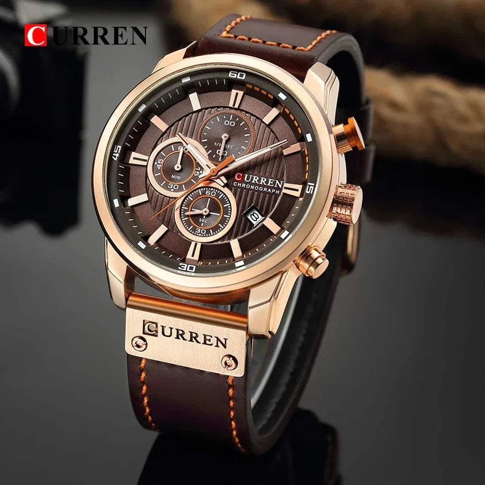 curren fashion date quartz men watch