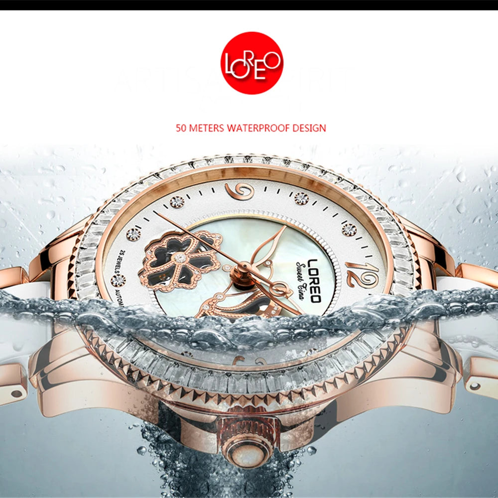 Waterproof Women Luxury Ceramic Steel Automatic.