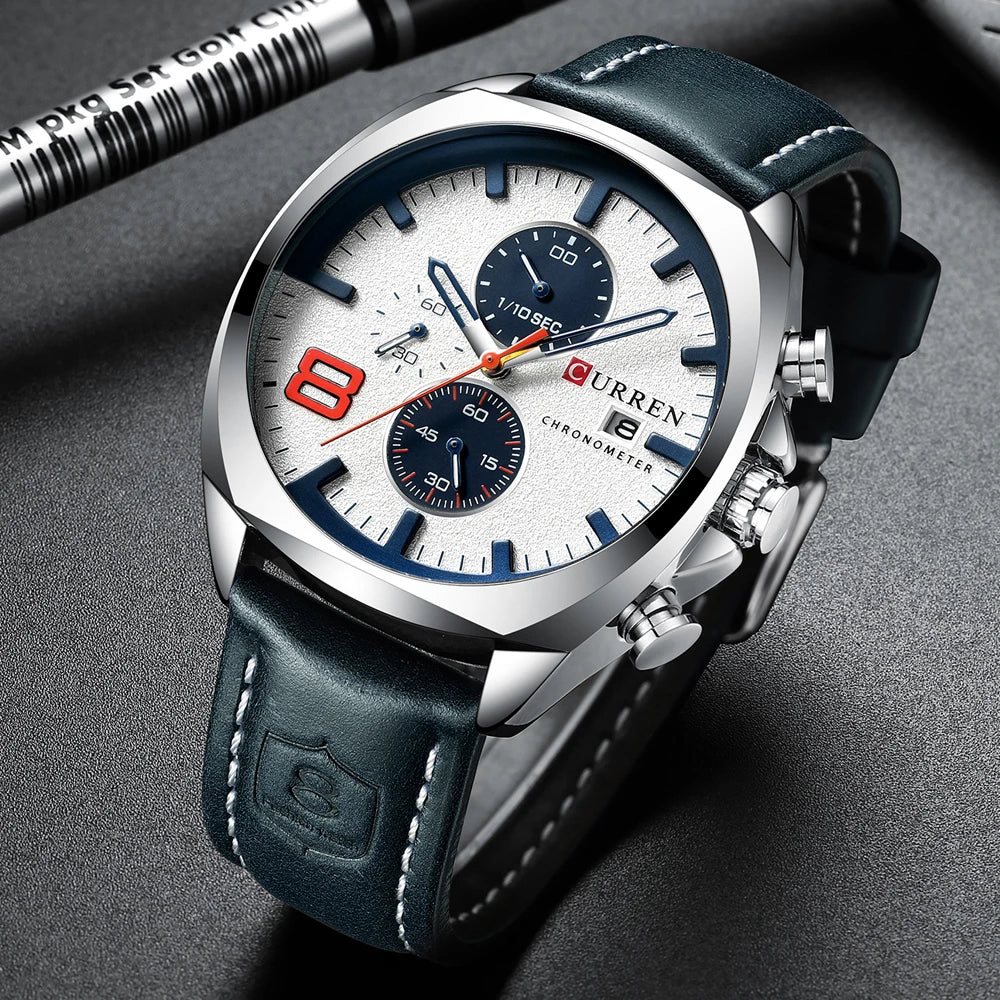 Top Brand Luxury Men Watches CURREN Military.