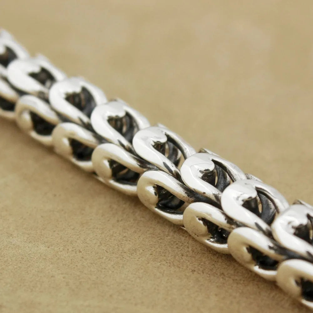 Silver Handmade Dragon Chain Mens Rock.