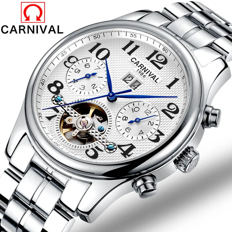 Luxury CARNIVAL Men's Automatic Mechanical Wristwatch.