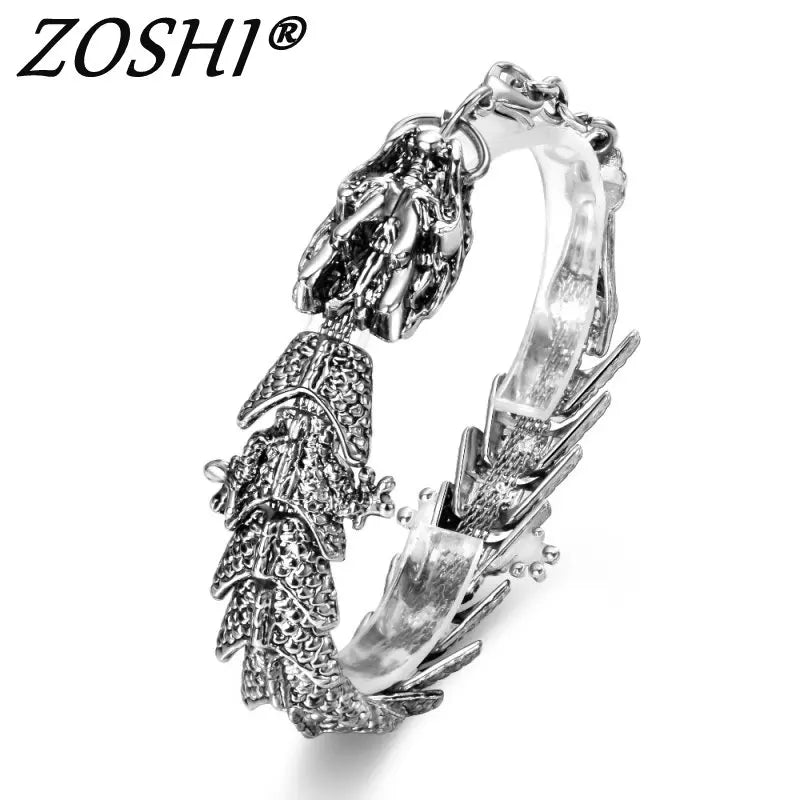 ZOSHI High Quality Dragon Vintage Punk Bracelet For Men Stainless Steel Fashion Jewelry Hippop Street Culture BraceLets Bangles