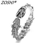 ZOSHI High Quality Dragon Vintage Punk Bracelet For Men Stainless Steel Fashion Jewelry Hippop Street Culture BraceLets Bangles