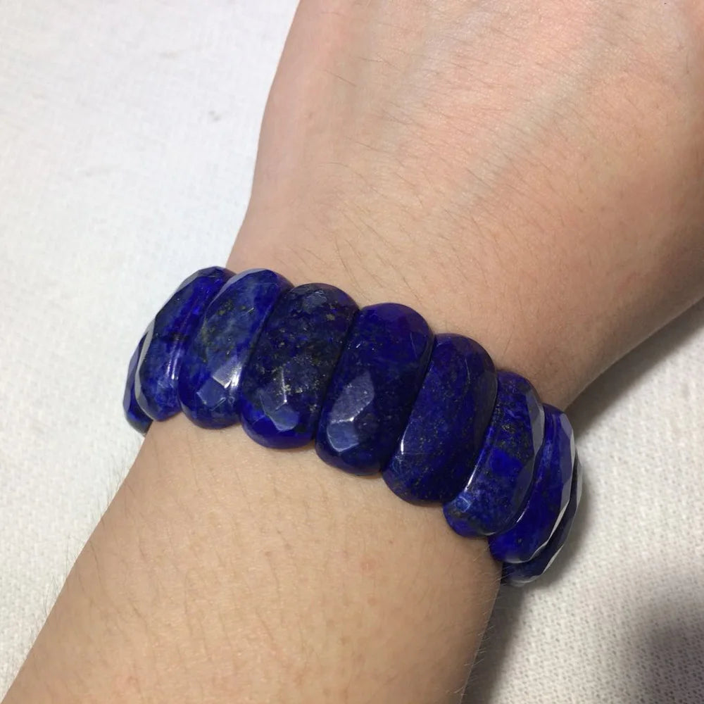 Natural Lapis Lazuli Stone Beads Bracelet Natural Gemstone Jewelry Bangle For Women For Gift Wholesale !