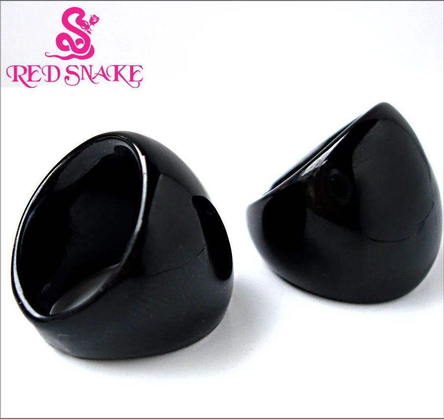 RED SNAKE Free Shipping Fashion Ring Handmade Classic Black  Murano Glass Rings