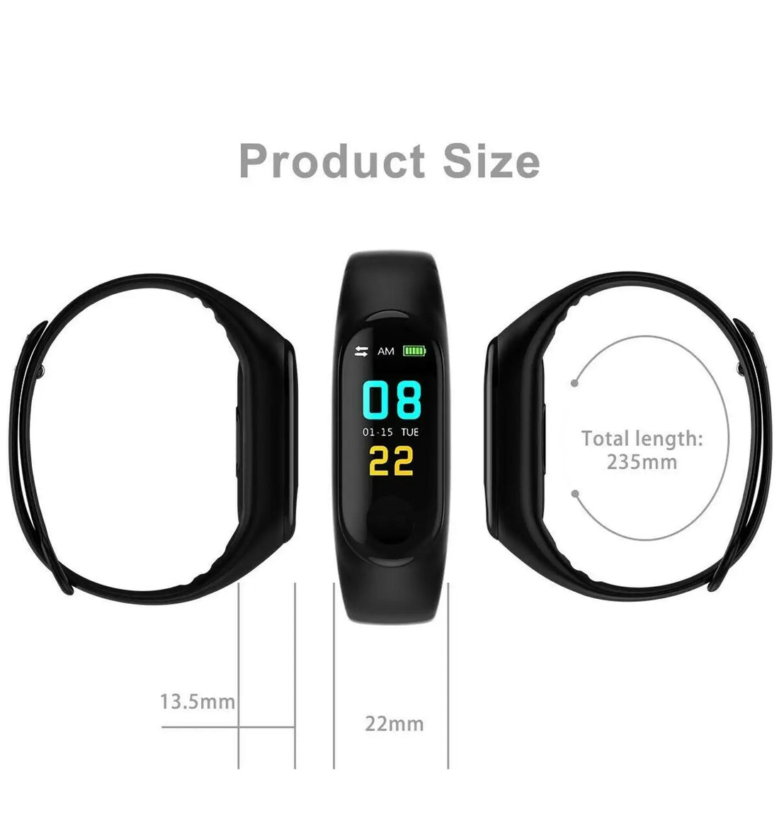 M3 Fitness Bracelet Men / Woman Pedometer Heart Rate Blood Pressure Monitor Health Bracelet Smart Wristband PK Mi Band 3