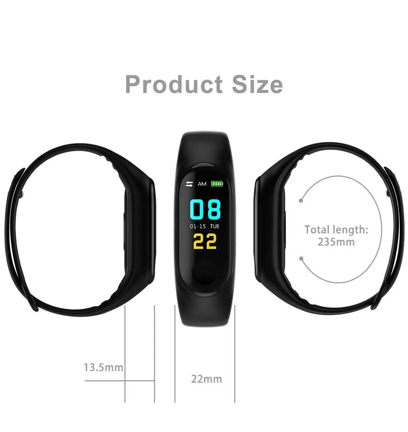 M3 Fitness Bracelet Men / Woman Pedometer Heart Rate Blood Pressure Monitor Health Bracelet Smart Wristband PK Mi Band 3