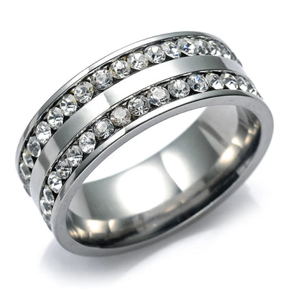 Trendy Titanium Romantic Couple Engagement Wedding Rings