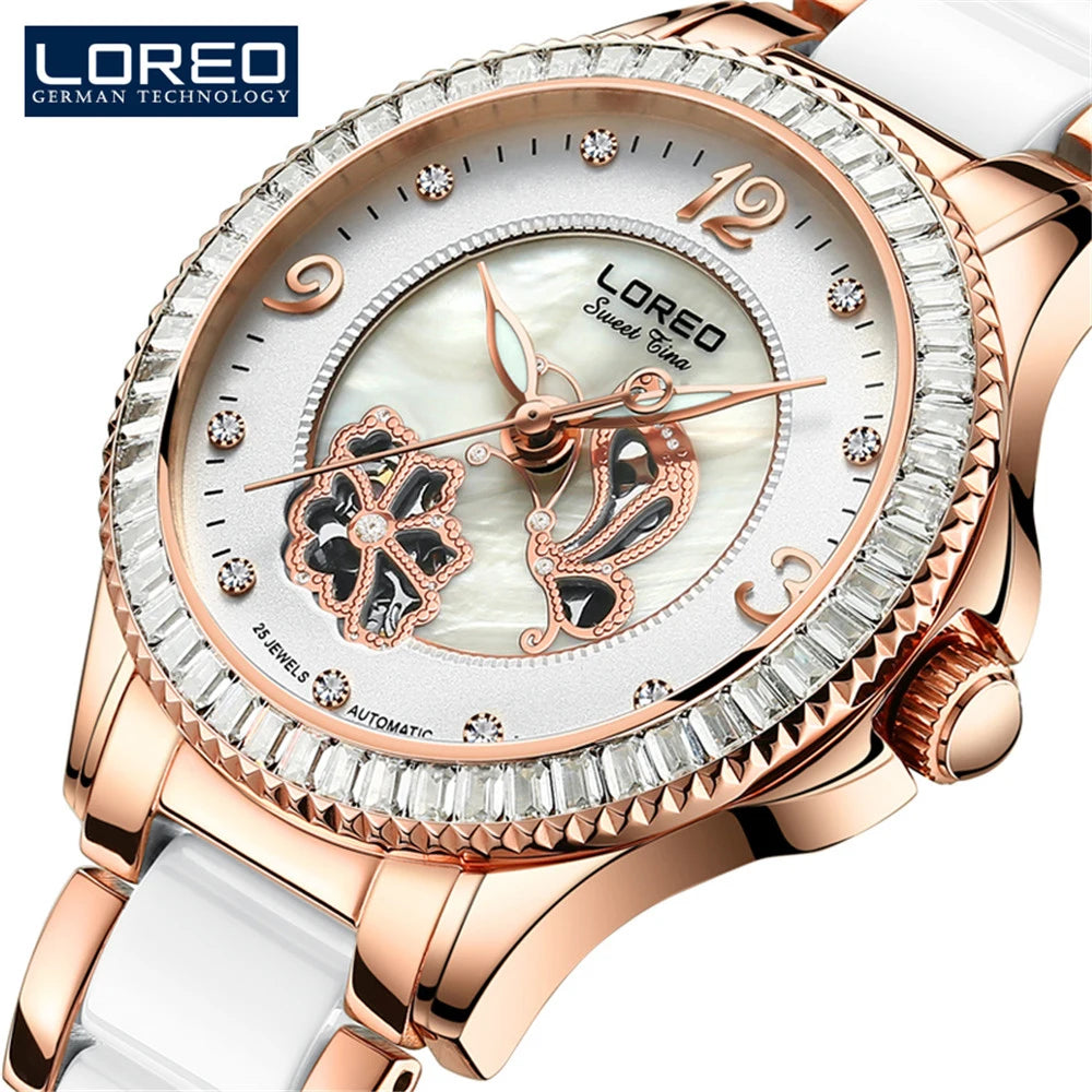 Waterproof Women Luxury Ceramic Steel Automatic.