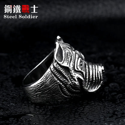 Exaggerated Ring Pit Bulldog Dog Rings