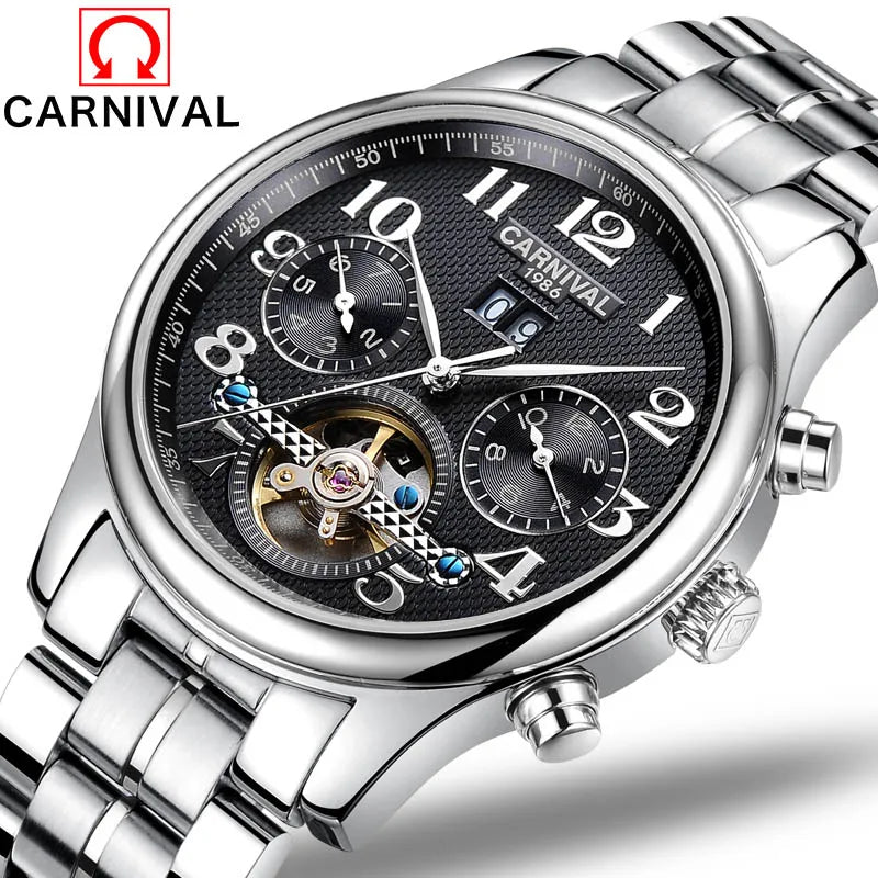 Luxury CARNIVAL Men's Automatic Mechanical Wristwatch.