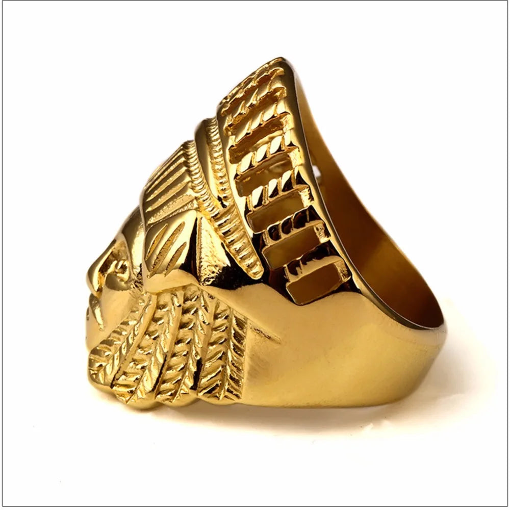 New Retro Tibetan Fashion Jewelry Gold Color Egyptian Pharaoh Ring Egypt King Tut Egyptian Pharaoh