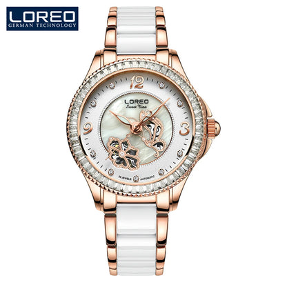 Waterproof Women Luxury Ceramic Steel Automatic.