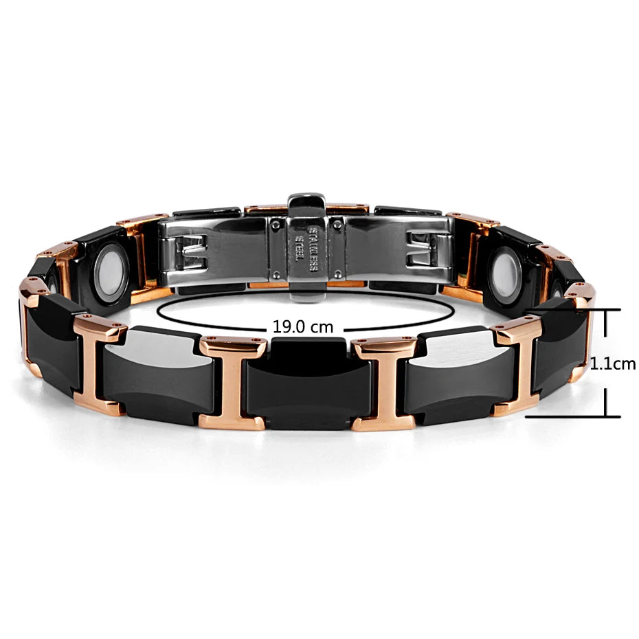 WelMag Full Magnetic Bracelets For Men Health Energy Fashion Black Ceramic Bangles Unisex Wristband Luxury Jewelry Women Gifts