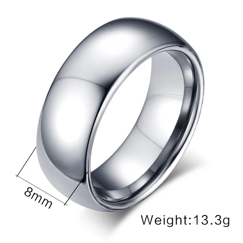 Vnox Classic Men Rings Real Tungsten Male Wedding Jewelry Hand polished High Quality