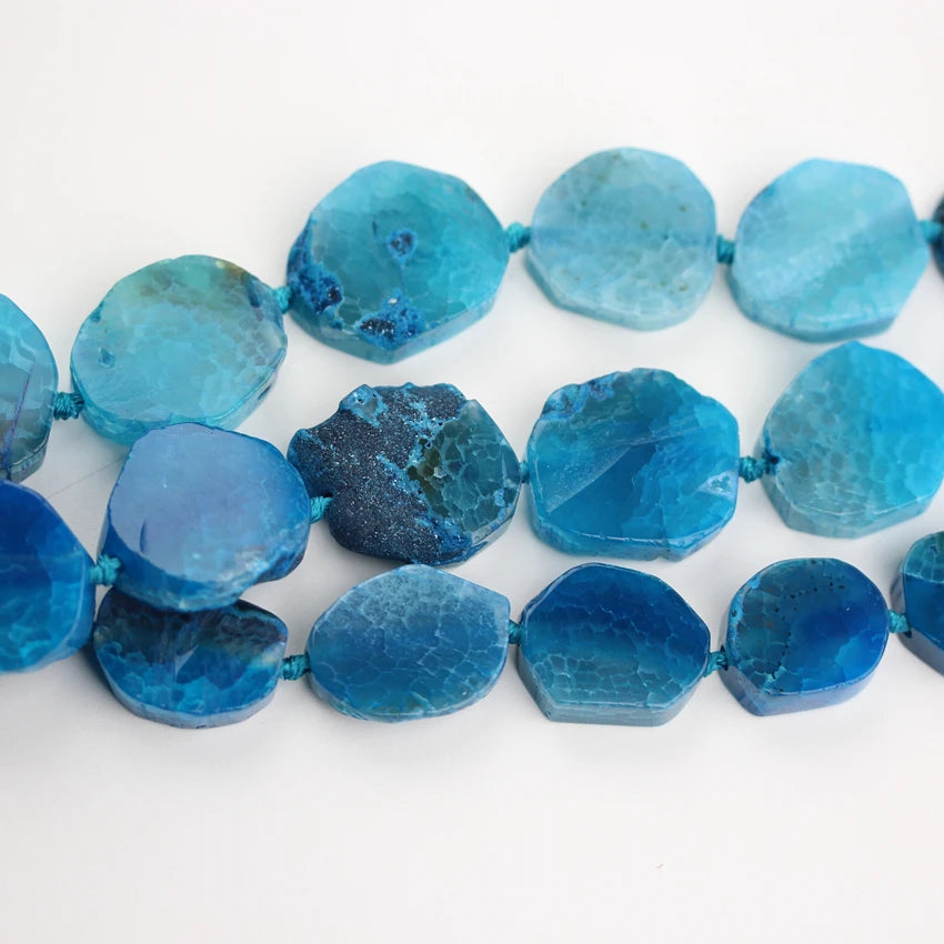 Blue Dragon Veins Agates Slice Beads.