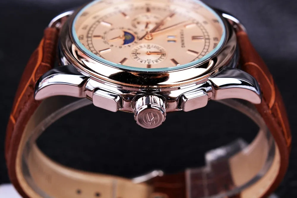 Forsining Moon Phase Shanghai Movement Rose Gold.