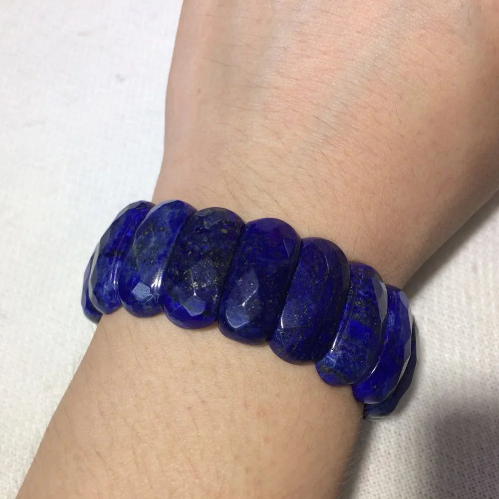 Natural Lapis Lazuli Stone Beads Bracelet Natural Gemstone Jewelry Bangle For Women For Gift Wholesale !