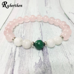 Grade Malachite With Moonstone Yoga Bracelets.