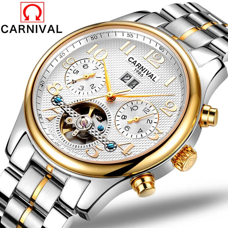 Luxury CARNIVAL Men's Automatic Mechanical Wristwatch.