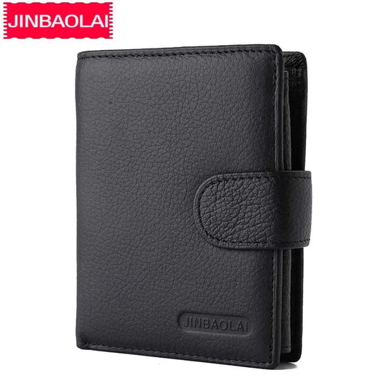 Men Short Wallets Genuine Leather Hasp Coin