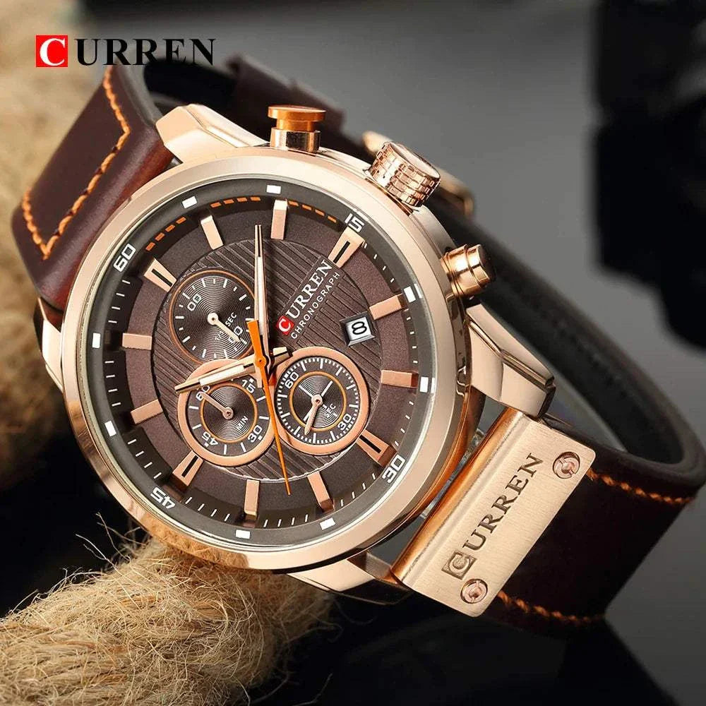 curren fashion date quartz men watch